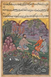 Page from Tales of a Parrot Tuti-nama: Forty-sixth night: The Raja of Ujjain, c. 1560