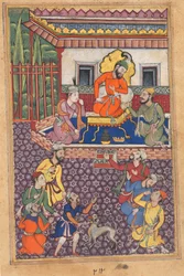 Page from Tales of a Parrot Tuti-nama: Forty-sixth night: The court of the Raja of Ujjain