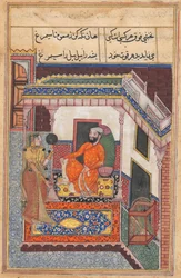 Page from Tales of a Parrot Tuti-nama: Forty-sixth Night: The Parrot Laughs