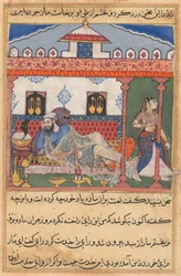 Page from Tales of a Parrot Tuti-nama: Forty-third Night: The Snake, Hidden in a Basket