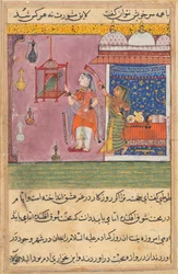 Page from Tales of a Parrot Tuti-nama: Nineteenth Night: The Parrot Addresses...