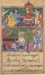 Page from Tales of a Parrot Tuti-nama: text page, c. 1560