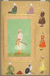 Page from the Late Shah Jahan Album: Portrait of Asaf Khan
