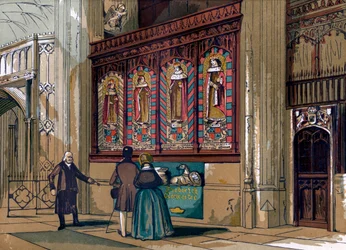 Painted screen, St Georges Chapel, 19th century