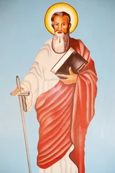 Painting in Kpalime Cathedral: Saint Paul, Lome, Togo