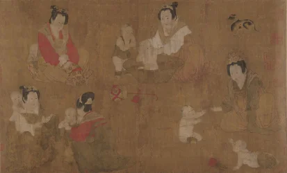 Palace Ladies Bathing Children, 11th century