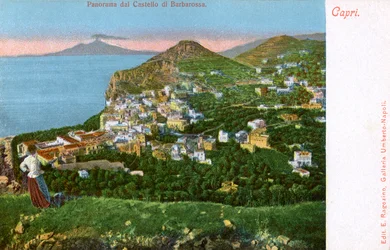 Panorama of the Castello di Barbarossa, Capri, Italy, early 20th century