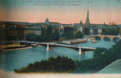 Panorama of the River Seine with the Eiffel Tower in the distance, Paris, c1920