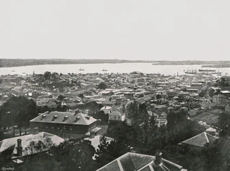 Panoramic view from the hills, Auckland, New Zealand, 1895
