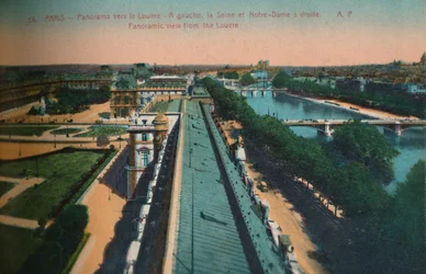 Panoramic view towards the Louvre, Paris