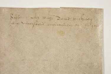 Papal Bull Confirming Charter of Bishop Henry Wardlaw, Verso