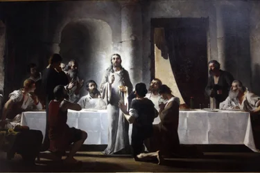 Saint-Francois-Xavier church: The last supper by Henri Lerolle, Paris, France