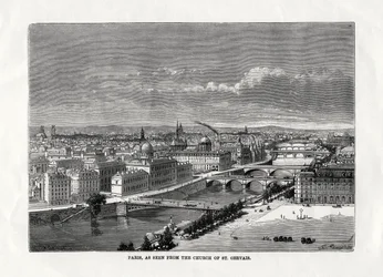 Paris, as seen from the church of St Gervais, France