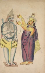 Parvati Placing a Wedding Garland on Shiva