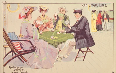 Passengers Play Cards on the Deck of a Red Star Liner, 1907