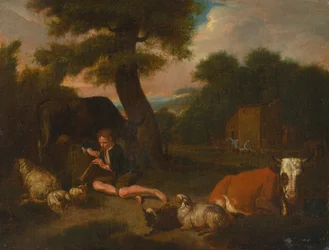 Shepherd with Flock