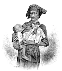 Pepo-Hoan woman and child, c1890