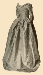 Picture of a blue interesting gown worn by Mrs St Clair, c1760