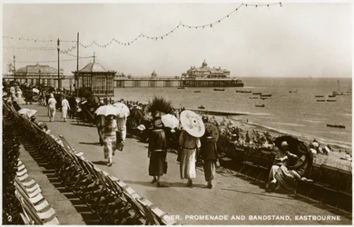 Pier, promenade and bandstand, Eastbourne, Sussex
