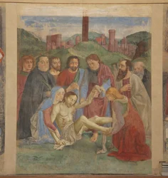 Pieta fresco in the Vespucci Chapel, Ognissanti, Florence, Italy (photo)