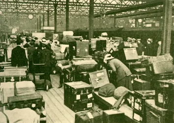 Piles of Luggage at Charing Cross Station, 1930
