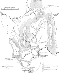 Plan of the Marches near Isandhlwana between Jan. 12th and 22nd, 1879, c1880
