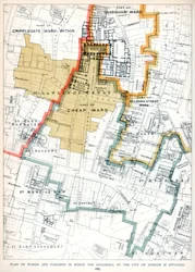 Plan of the Wards and Parishes in Which the Guildhall of the City of London is Situated