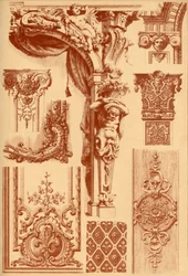 Plaster ornaments, France, 17th and 18th centuries, 1898