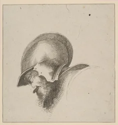 Plate 10: Head of a Soldier, from Drawing Basics, after 1641