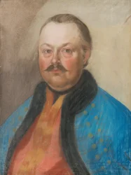 Portrait of a Nobleman with a Mustache in a Blue Coat