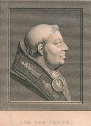 Pope Leo X 1475-1521, born Giovanni di Lorenzo de Medici, c1830