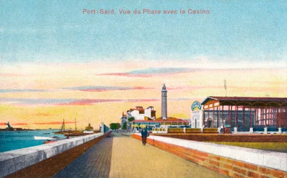 Port-Said. View of the Lighthouse with the Casino
