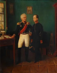 Portrait of General Fyodor Grigoryevich Friedrich August Goldgeuer 1771-1848 with Son Mikhail