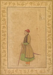 Portrait of Raja Ram Singh of Amber with a Deccan Sword