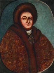 Portrait of Tsarina Evdokiya Feodorovna Lopukhina, the wife of tsar Peter I of Russia