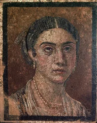 Portrait of a Woman from a Roman Floor Mosaic