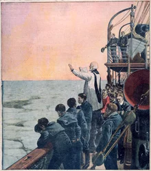 Prayers at the scene of the sinking of the Titanic
