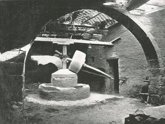 Primitive corn-mill, Nile Delta, Egypt, 1895