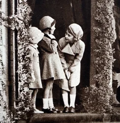 Princess Elizabeth, Princess Margaret and their cousin, Margaret Elphinstone, during the Royal Highland Society in Princess Royal Park