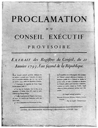 Proclamation of the order for the execution of Louis XVI of France