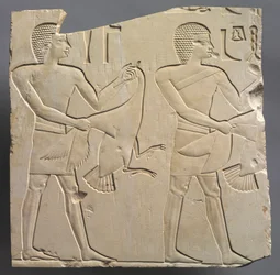 Prophet and Lector-Priest with Offerings of Live Geese