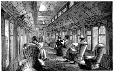 Pullman Drawing Room Car on the Midland Railway, England, 1876