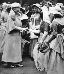 Queen Mary at the old Westminster market and fair in Deans Yard, Westminster