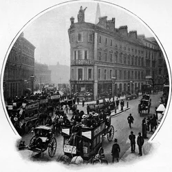 Queen Victoria Street junction with Cannon Street, City of London, c1903