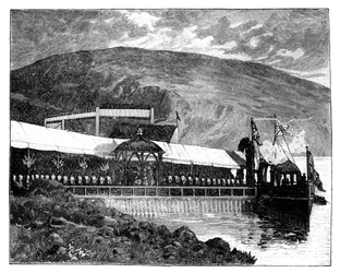Queen Victoria opening Glasgow waterworks at Loch Katrine, Scotland