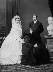 Queen Victoria with the Prince and Princess of Wales on the day of their marriage, 1863 1964