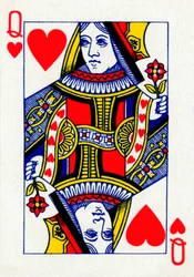 Queen of Hearts from a deck of Goodall & Son Ltd. playing cards
