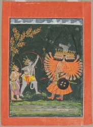 Rama and Laksmana Fighting Ravana