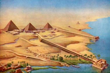 Reconstruction of the three pyramids at Abusir with their temples and approaches, 1933-1934