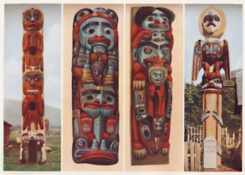 Red Indian Sagas Told in Carved and Painted Wood